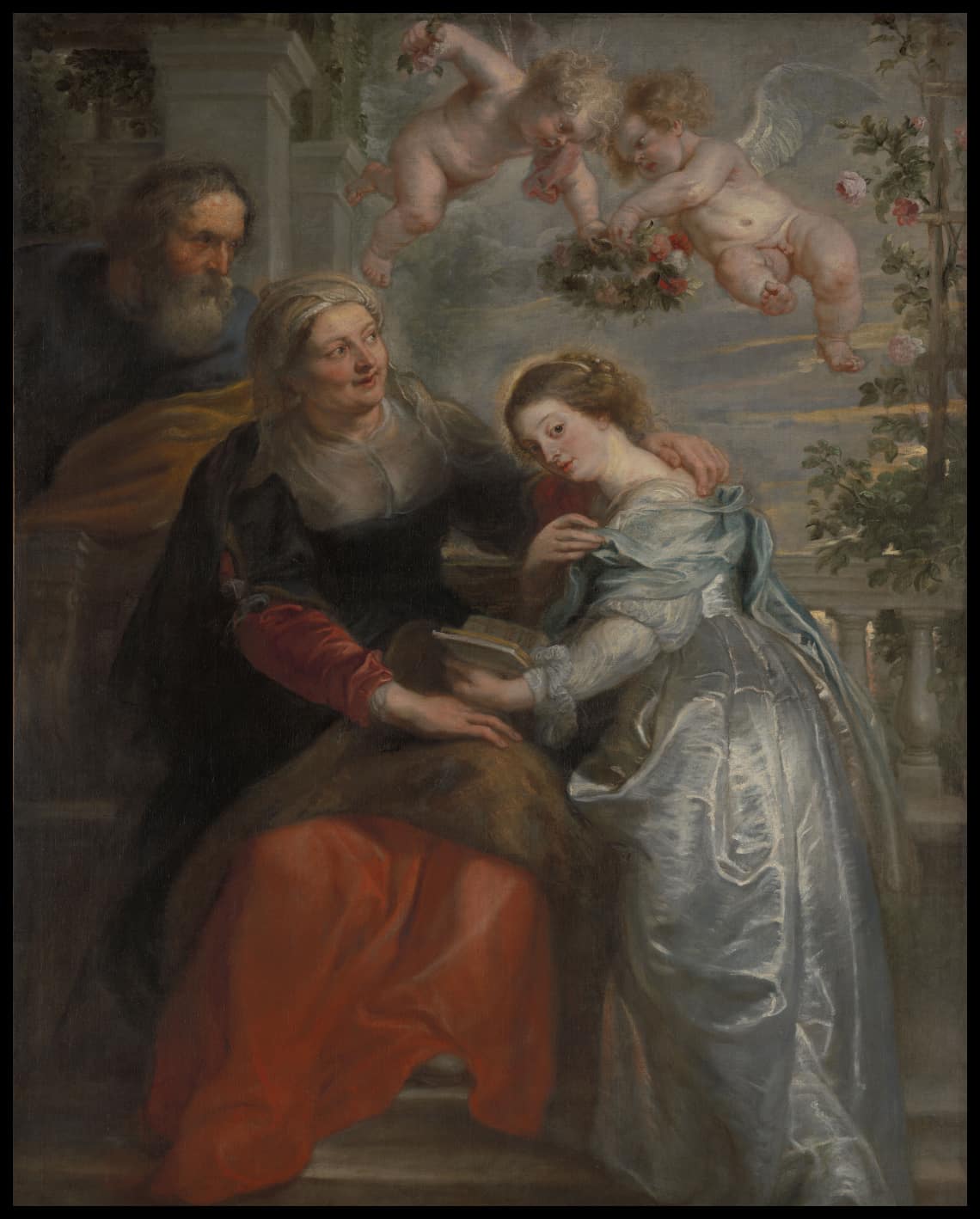 Anna lehrt Maria das Lesen