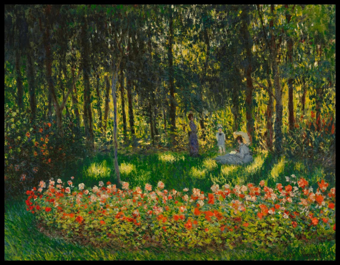 Au jardin, la famille de l'artiste