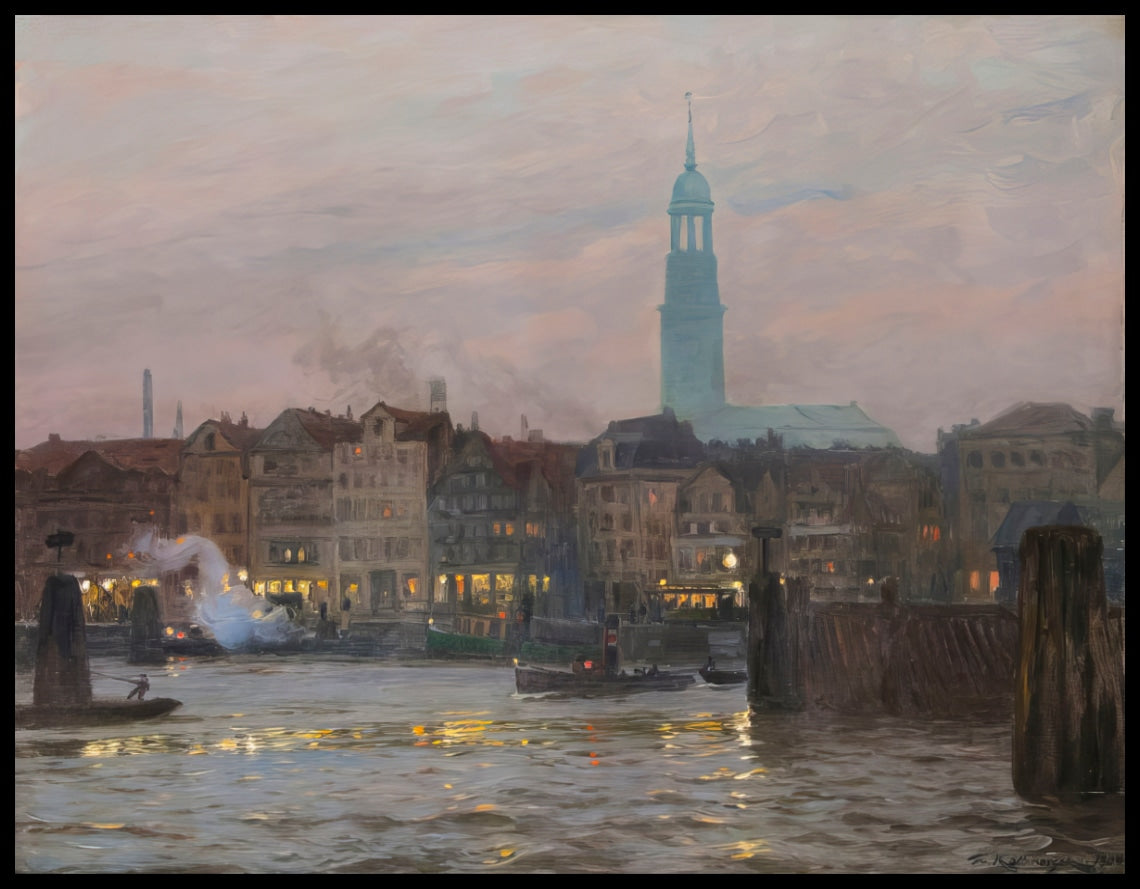 Dämmerung am Baumwall Hamburg