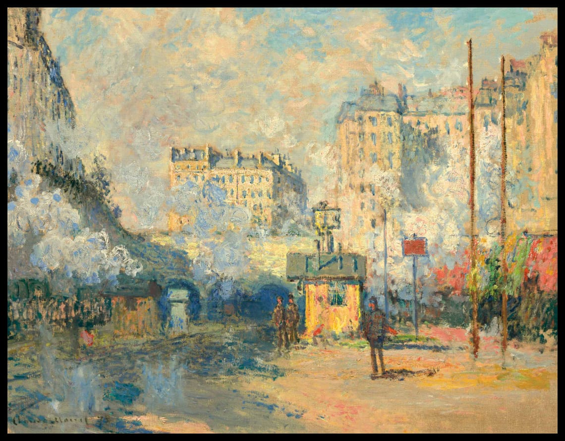 Extérieur de la gare Saint-Lazare, effet de soleil