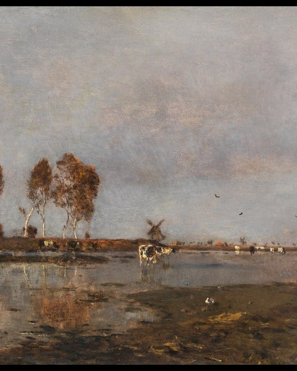 Flusslandschaft mit Weidevieh