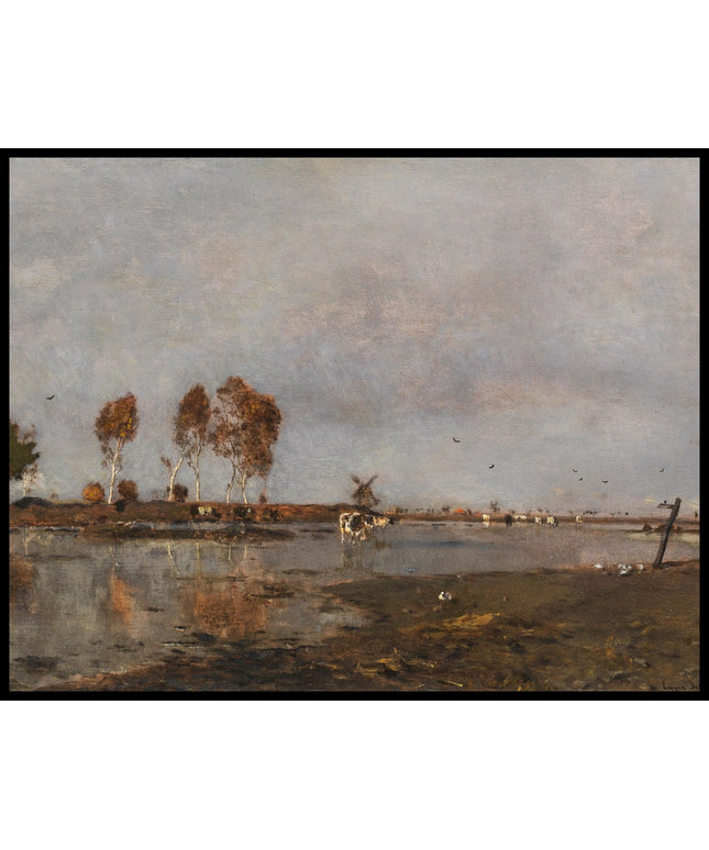 Flusslandschaft mit Weidevieh