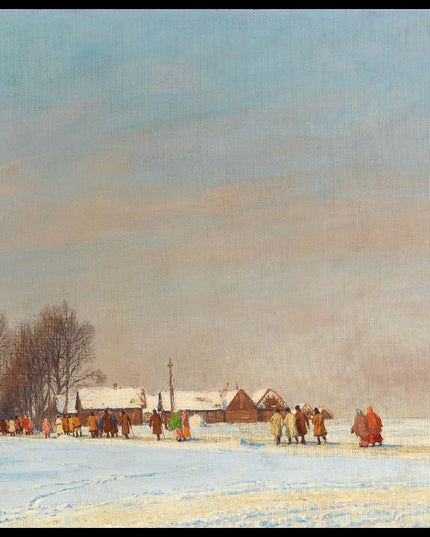 Galicische Bauern auf dem Weg zur Kirche