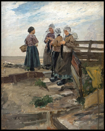 Holländische Fischerfrauen am Strand