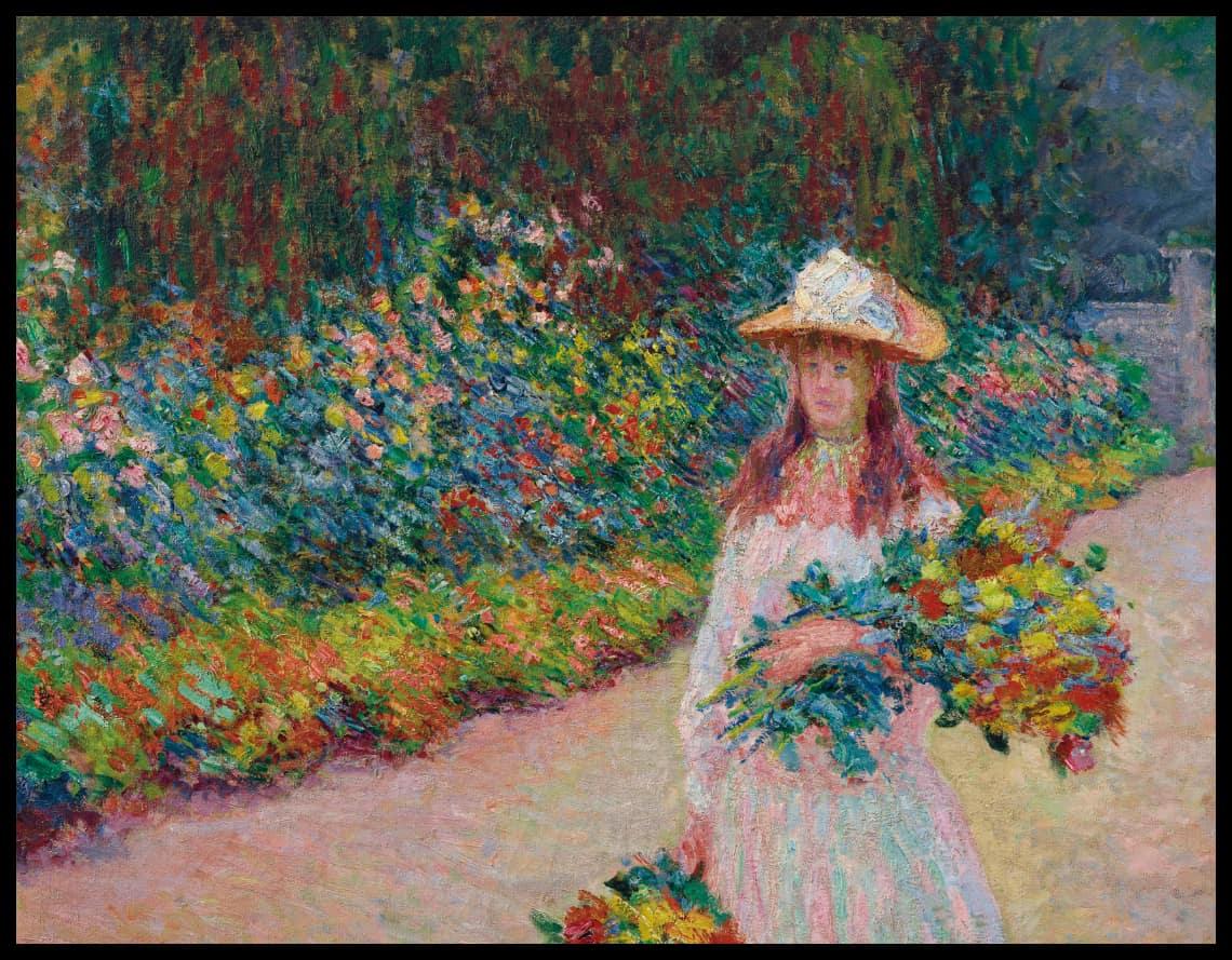 Jeune fille dans le jardin de Giverny