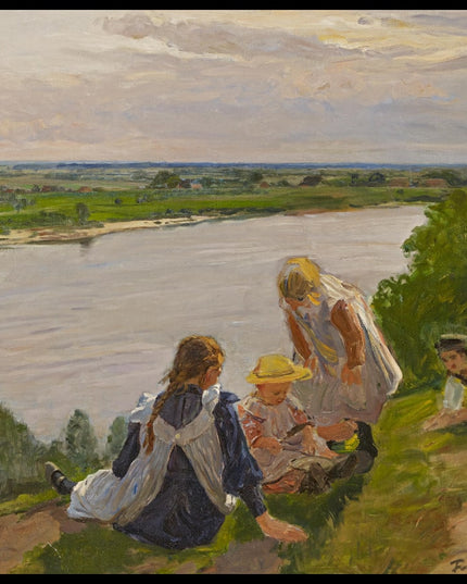 Kindergruppe am Hochufer der Elbe bei Lauenburg