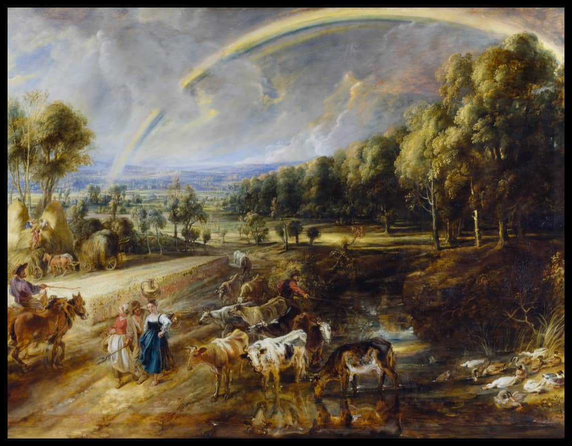 Landschaft mit Regenbogen