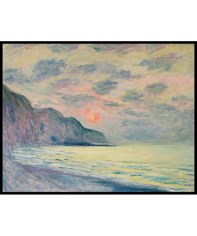 Soleil couchant, temps brumeux, Pourville