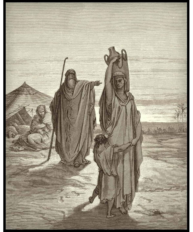 Abraham sends hagar and ishmael away