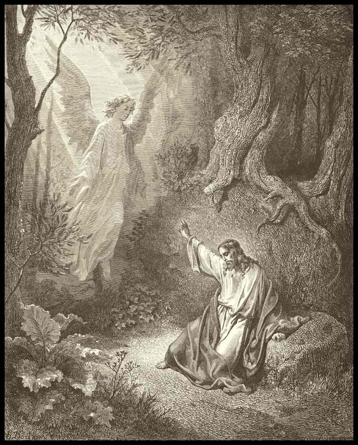 Un ange apparaît à Jésus dans le jardin