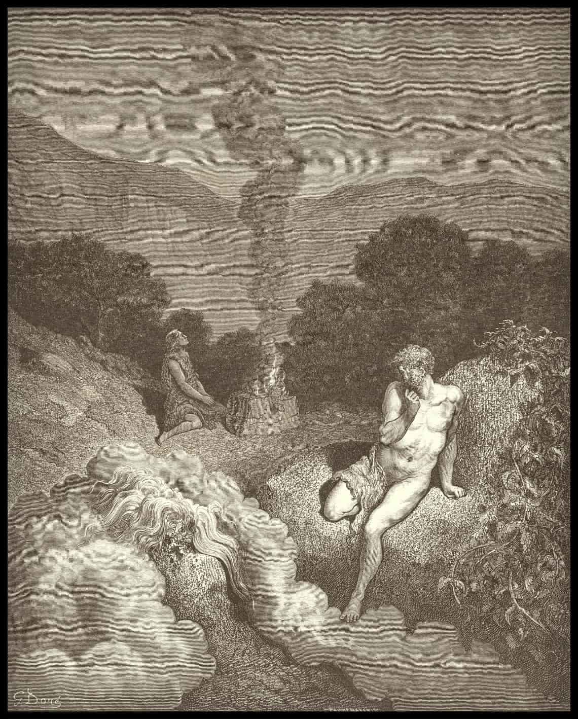 Caïn et abel offrent leurs sacrifices