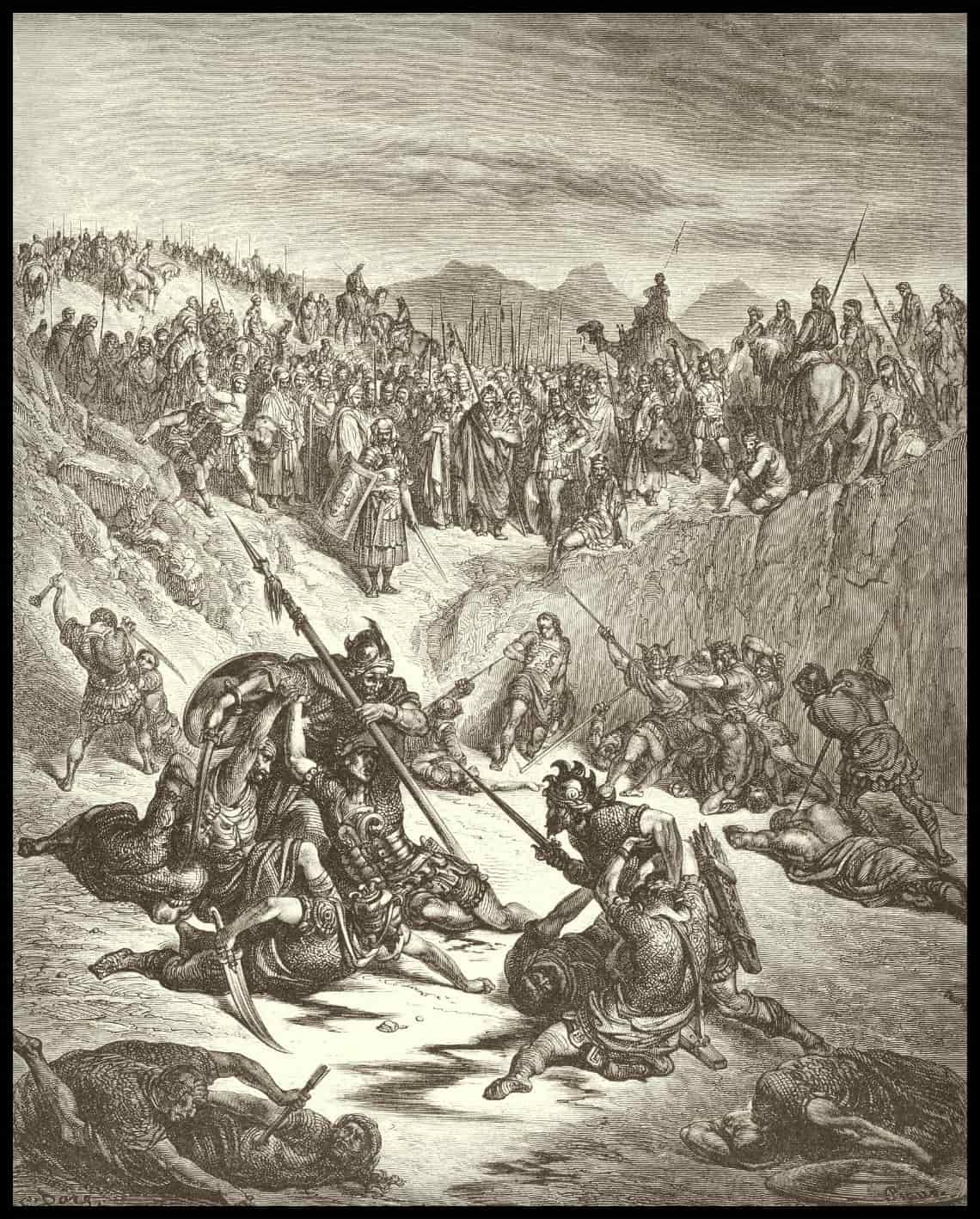 Combat entre les soldats d'ish bosheth et david