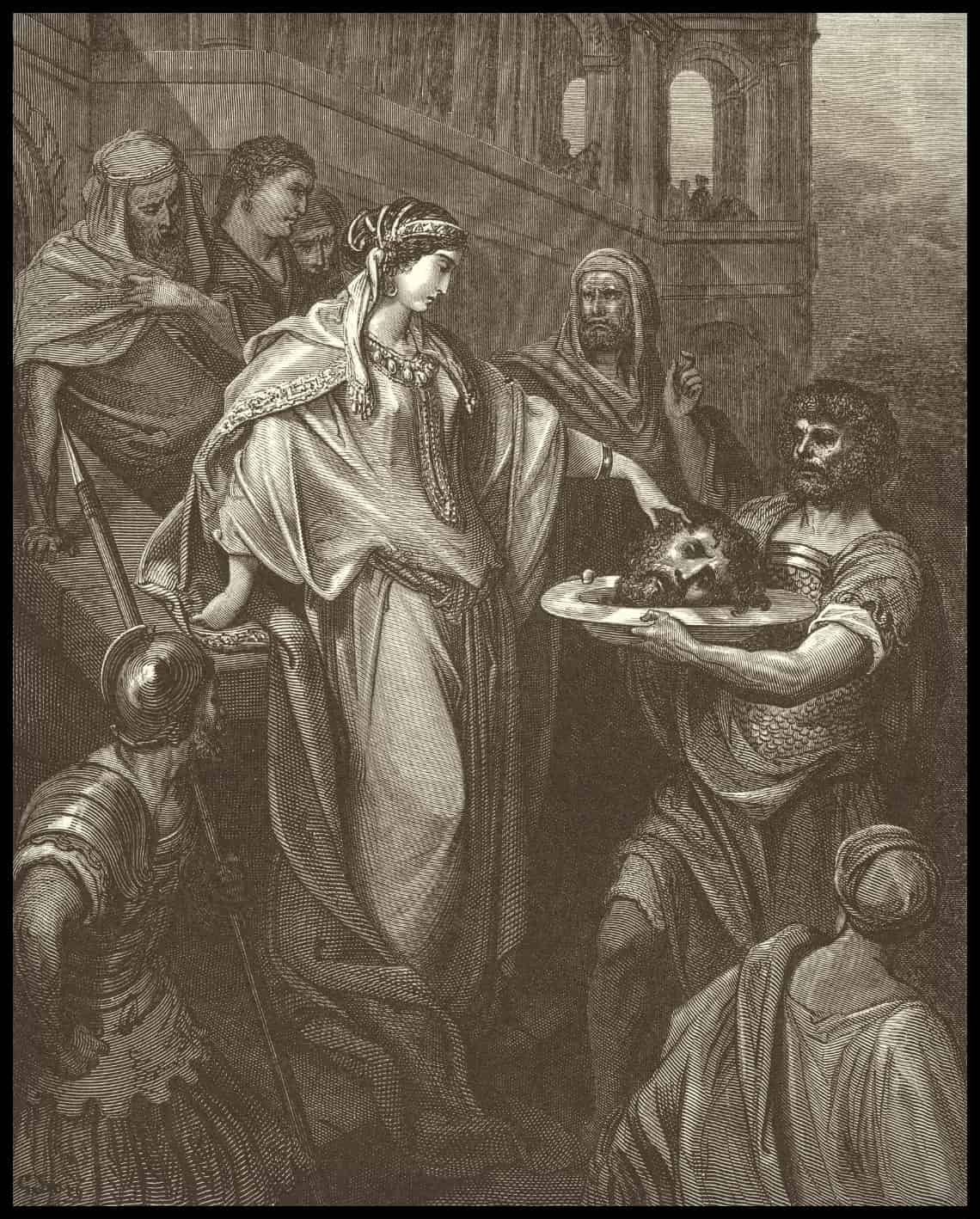 La fille d'Hérode reçoit la tête de john the baptist