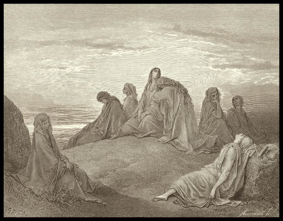 Les femmes israélites se lamentent avec la fille de Jephté