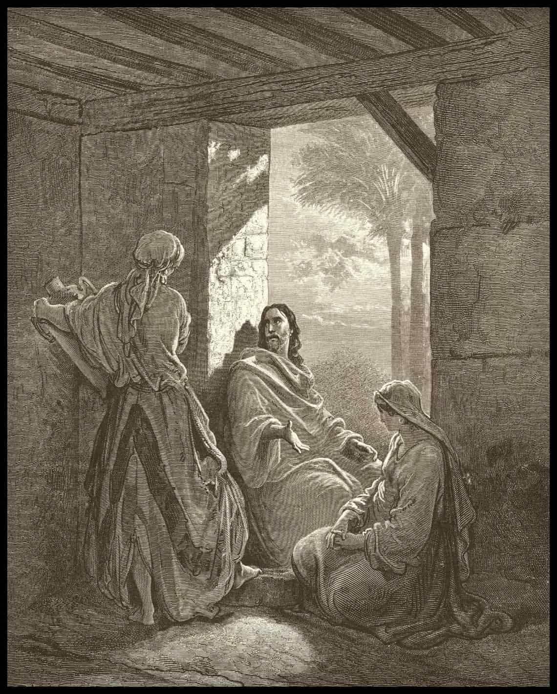 Jésus à la maison de martha et mary