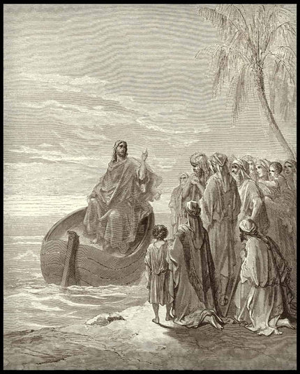 Jesus preaches at the sea of galilee