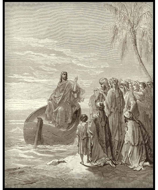 Jesus preaches at the sea of galilee