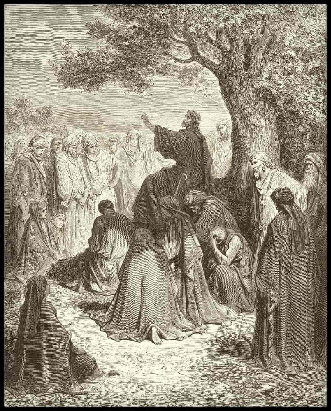 Jésus prêche à la multitude