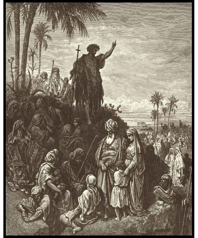 John the baptist preaches in the wilderness