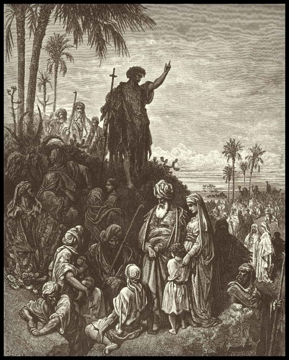 Jean-Baptiste prêche dans la nature