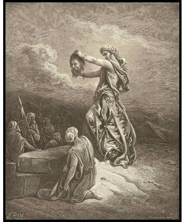 Judith shows the head of holofernes