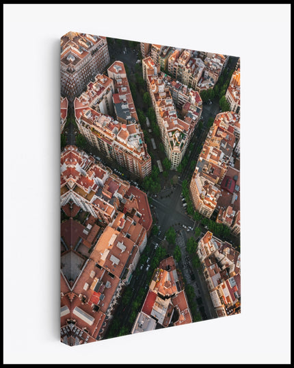 Barcelona Aerial Canvas