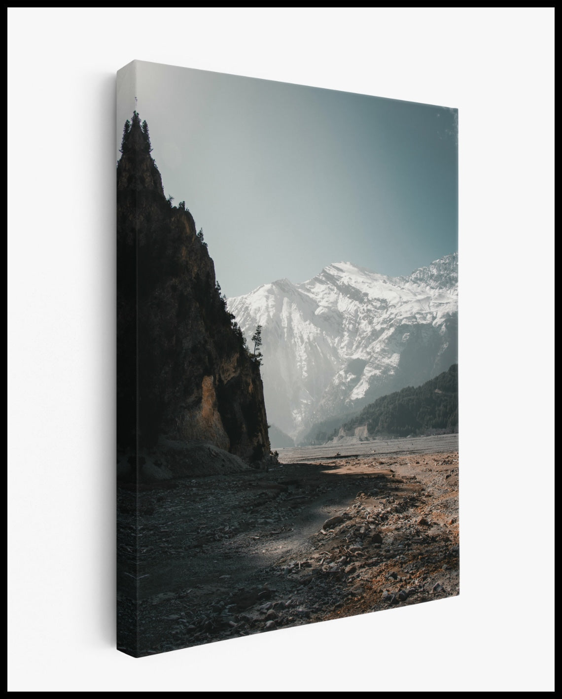 Himalaya Mountain Landscape Riverbed Canvas