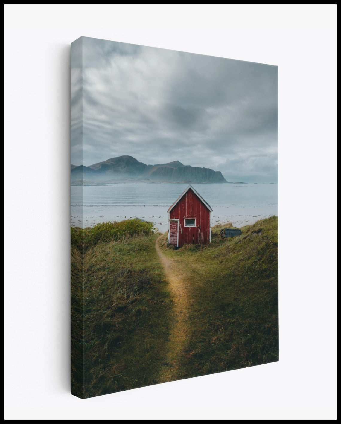 Red Cabin on the Norwegian Coast Canvas