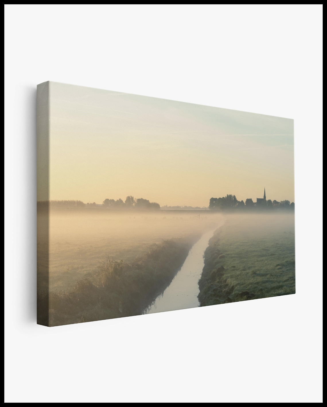 Pasture Landscape in the Mist Canvas