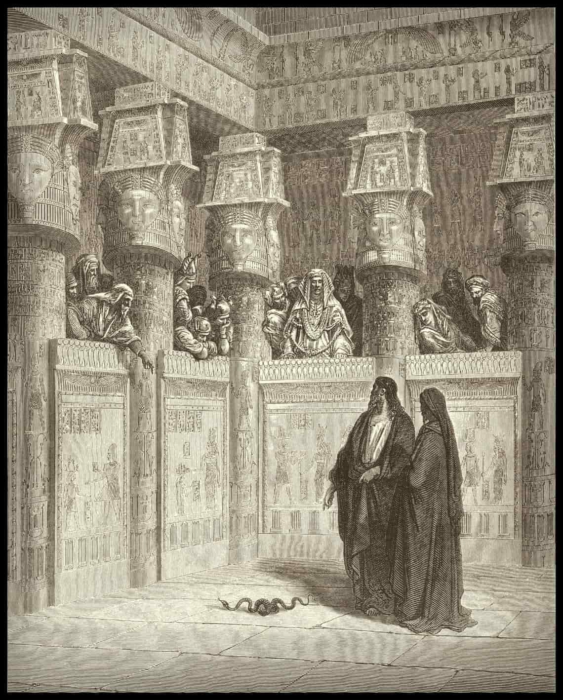Moïse et aaron apparaissent devant le pharaon
