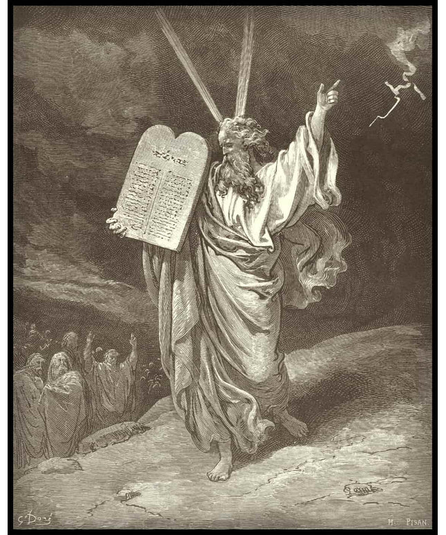 Moses comes down from mount sinai