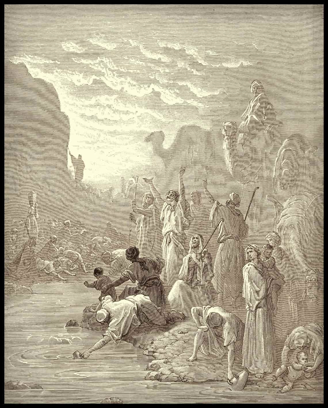 Moïse frappe le rocher à horeb