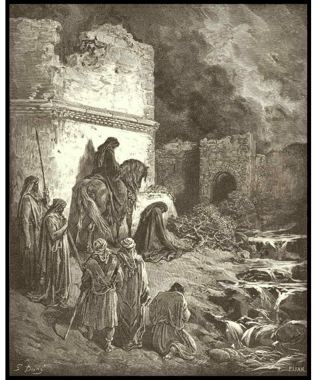 Nehemiah views the ruins of jerusalems walls