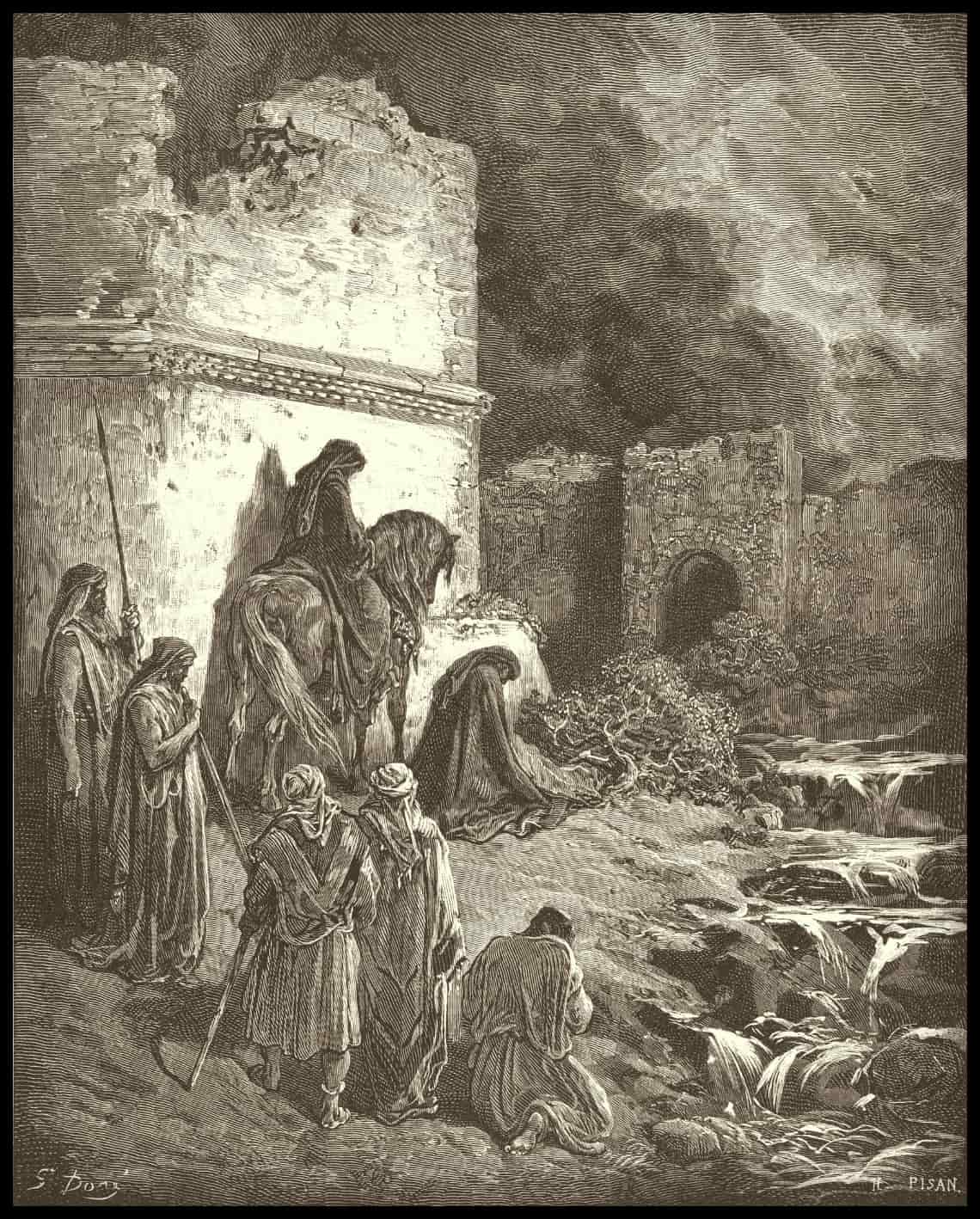 Néhémie voit les ruines des murailles de Jérusalem
