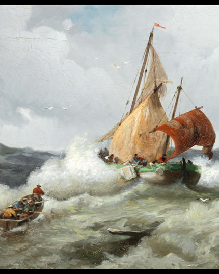 Fischer in stürmischer See