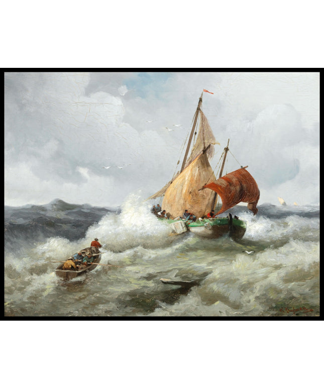 Fischer in stürmischer See