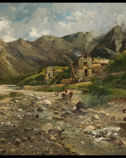 Gebirgslandschaft mit Sägemühle