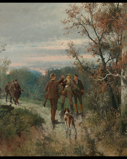 Jagdgesellschaft im Auwald