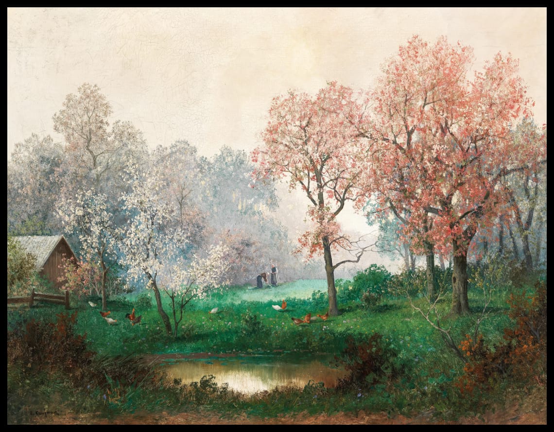 Under blossoming trees