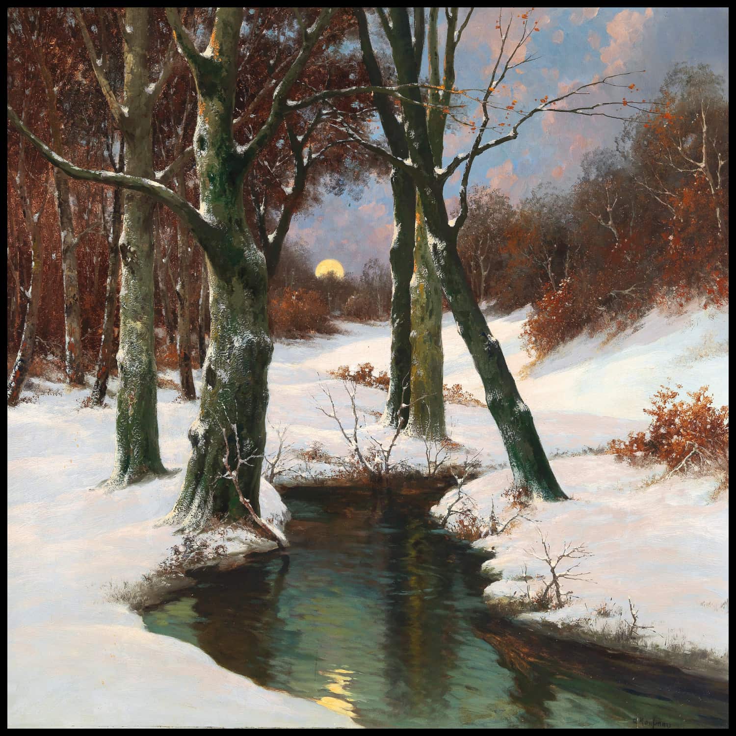 Winter Landscape with rising Moon