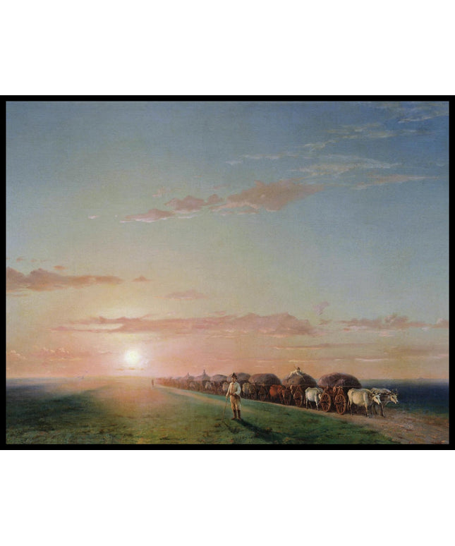 Ein Wagenzug in der Wüste