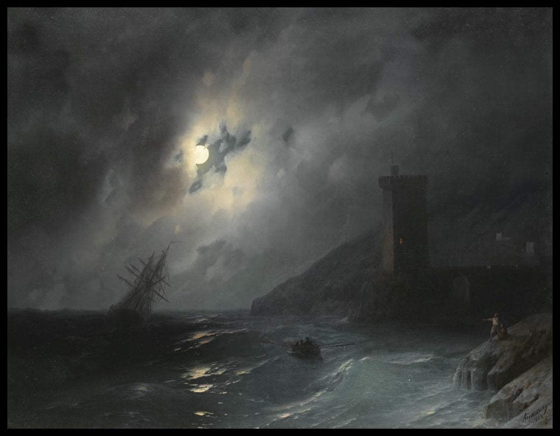 La côte au clair de lune