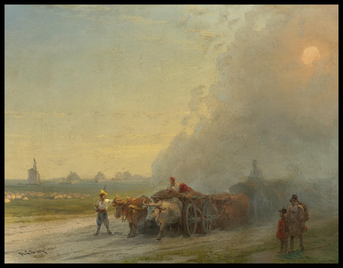 Chars à bœufs dans la steppe ukrainienne