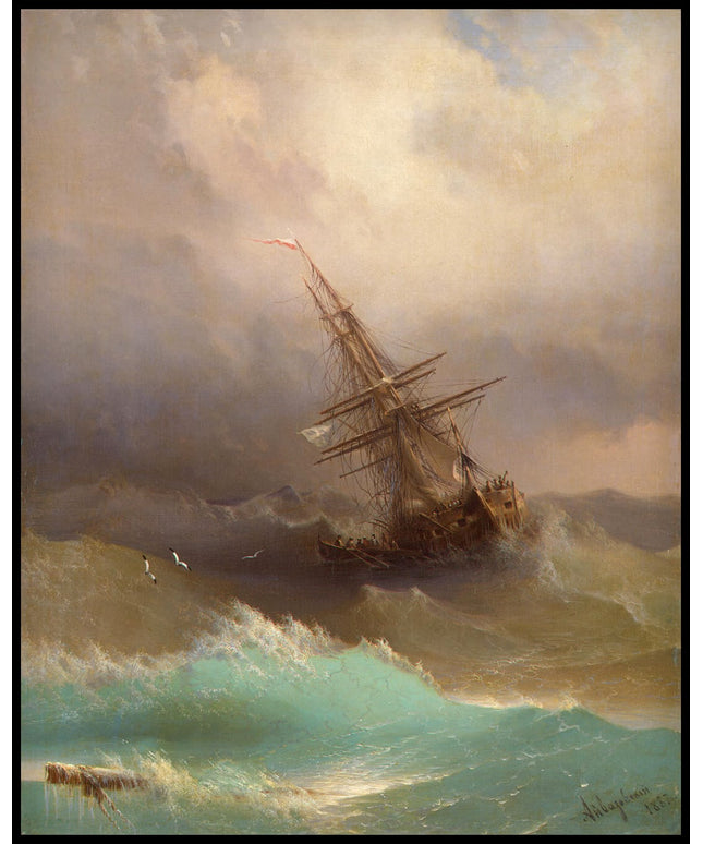 Schiff in stürmischer See