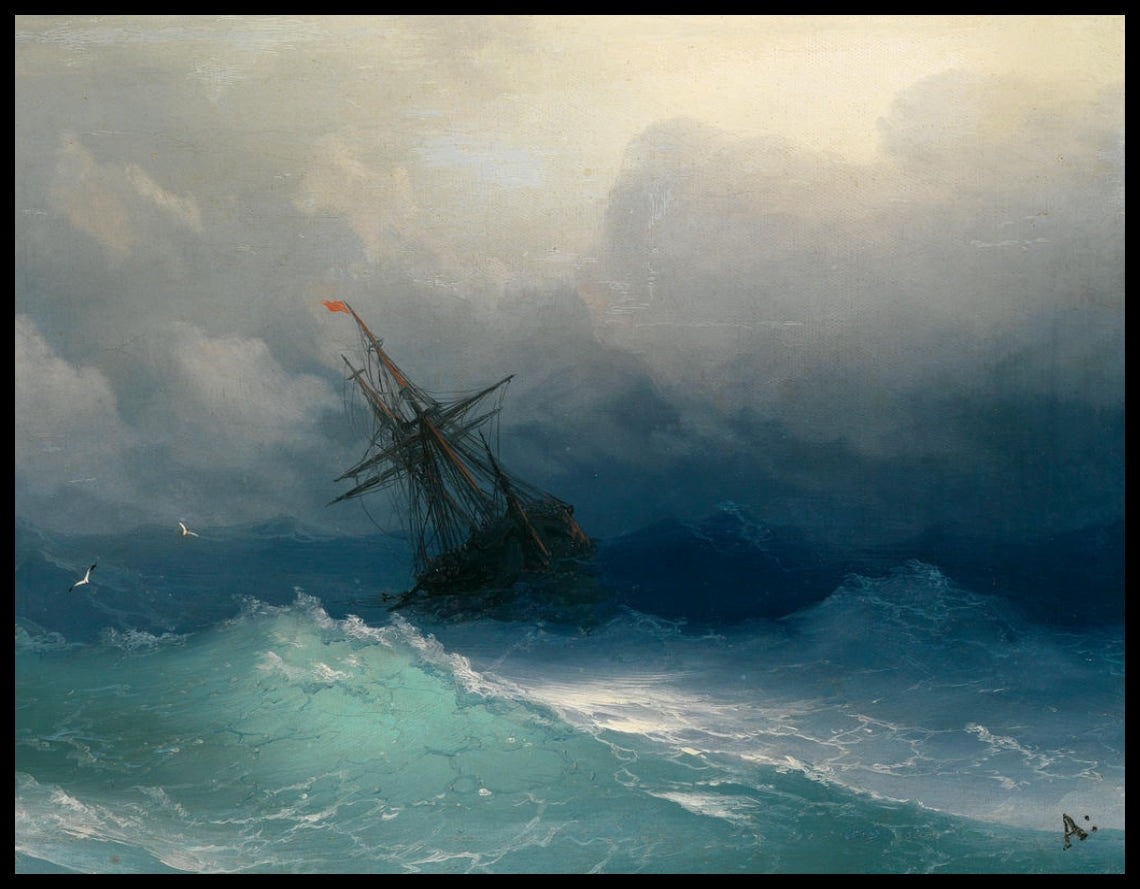 Bateau sur des mers orageuses