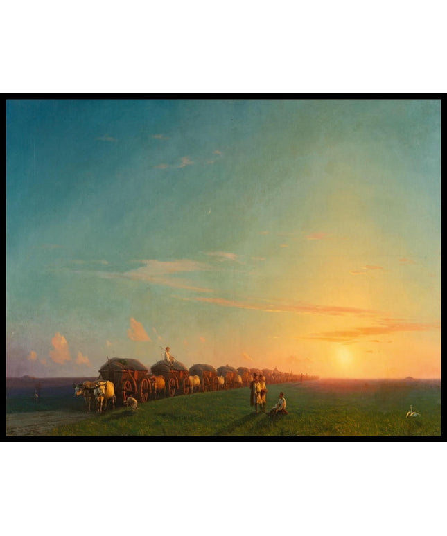 Weite Landschaft mit Siedlern