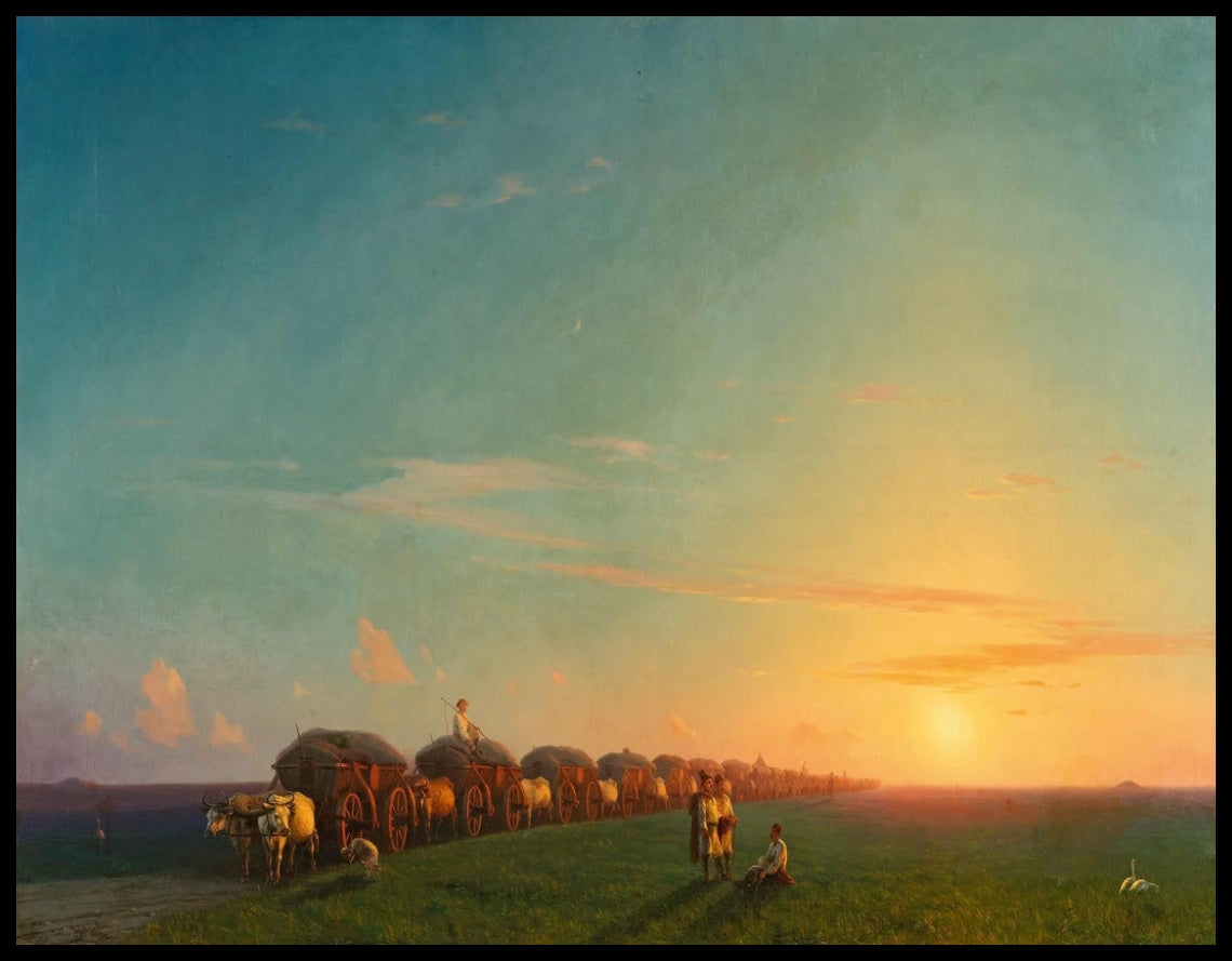 Vaste paysage avec des colons
