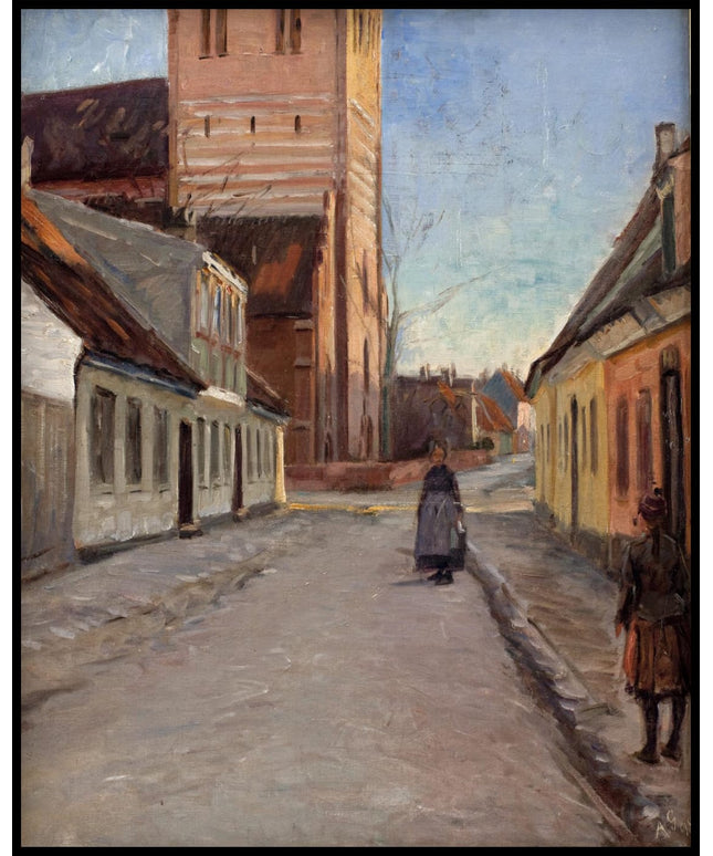 Street in Køge with St. Nicolai Church on the left