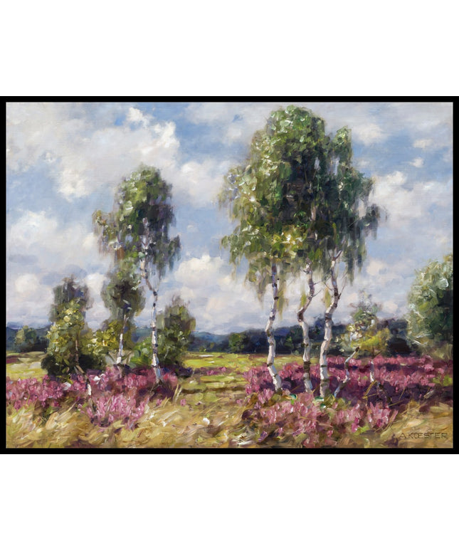 Birken in Heidelandschaft