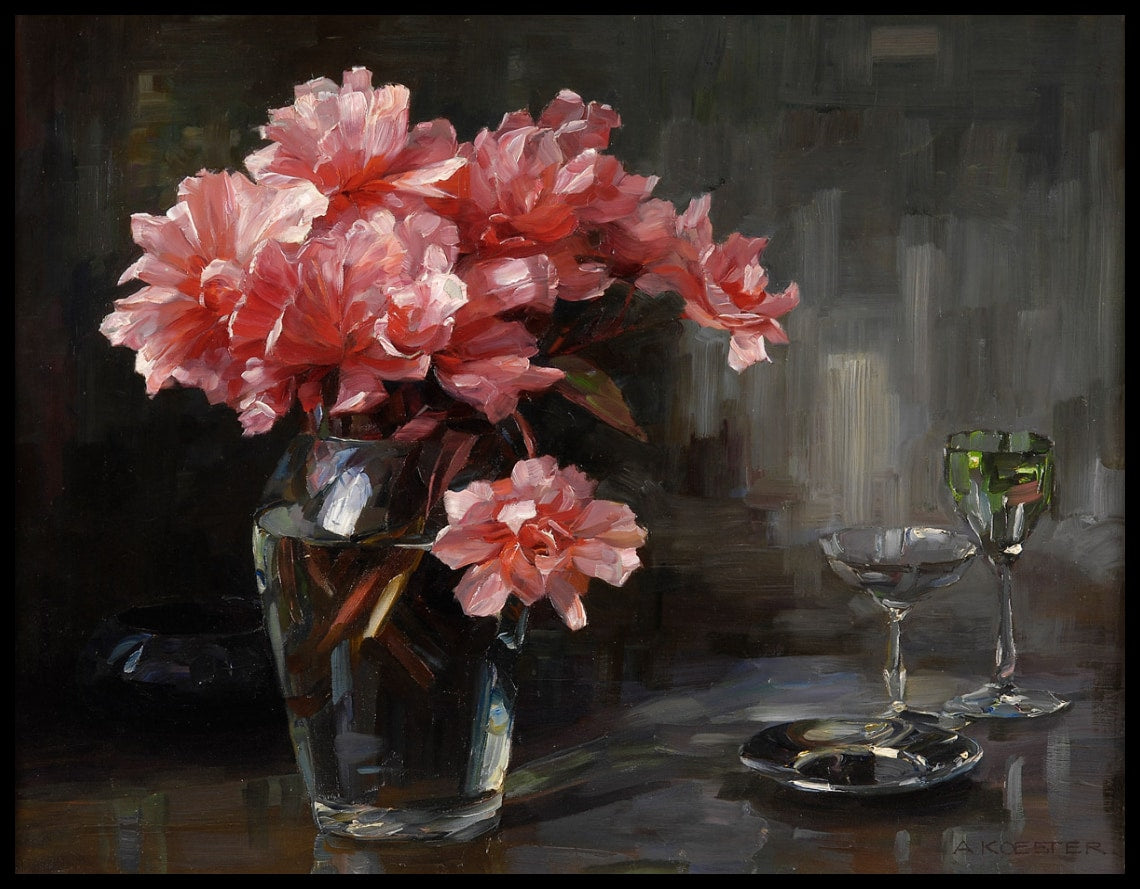 Flowers in glass vase